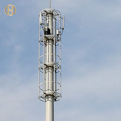 Σωληνοειδής πύργος 36M τηλεπικοινωνιών 4 κοινής γαλβανισμένης τμήματα επιφάνειας ολίσθησης