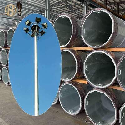 Αγορά Υψηλό φωτισμό 25m 30m 35m ύψος χάλυβα οκτάγωνο γαλβανισμένο φωτιστικό πόλο με ανύψωση χαμηλών συσκευών φωτιστικά LED online manufacture