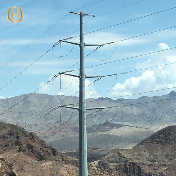 Γαλβανισμένη δύναμη Πολωνός 166KV 38m καυτής εμβύθισης για τη γραμμή μετάδοσης δύναμης