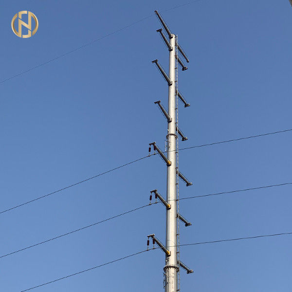 Ενιαίος χάλυβας ηλεκτρικός Πολωνός 230KV 125FT ASTM 572 GR65 κυκλωμάτων ύψος 15m - 30m