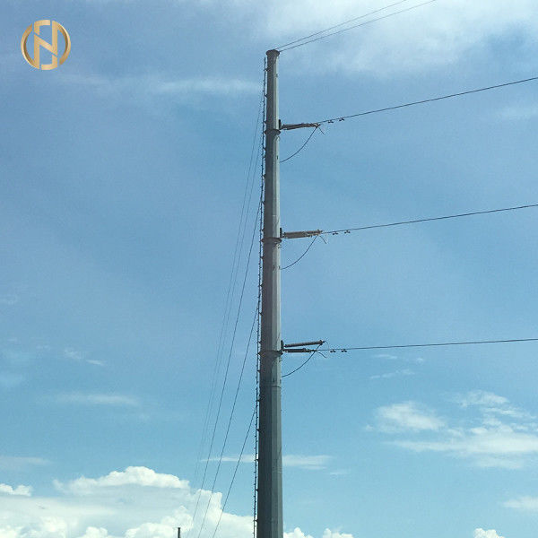 138KV HDG 35M ηλεκτρική χρησιμότητα Πολωνός με Baseplate και το βαθμό μπουλονιών αγκύρων M48 60-90