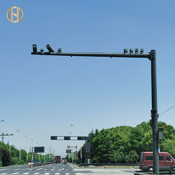 10m Q235 η κάμερα Πολωνός CCTV κυκλοφορίας γαλβάνισε τον ενιαίο βραχίονα για τον έλεγχο