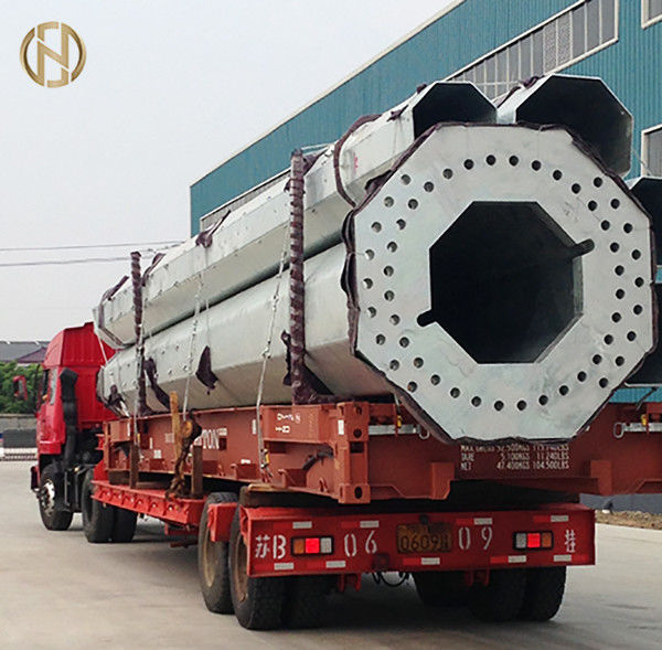 Τηλεπικοινωνιακοί στύλοι 100FT 120FT ASTM A572 GR65 Steel Hot Dip Galvanized